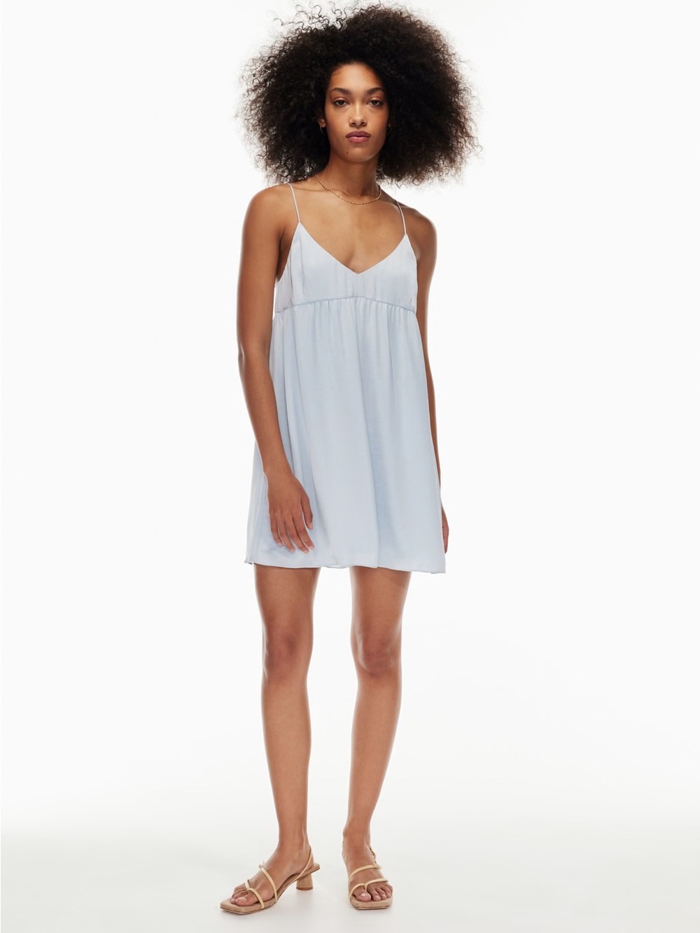 Aritzia Wilfred Lover Satin Mini Dress Light Blue Size S